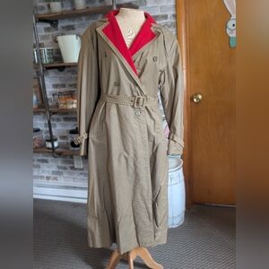 Vintage Valentino dark tan rainwear Trench coach sz14